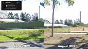 Side-by-side before and after of a new fence along Dreamworld's southern border