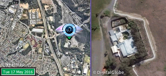 Aerial image of Big Brother compound and cleared land
